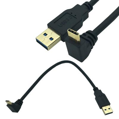 China Electronics Products Free Sample Usb 3.0 A Male To Up Down Type C USB-C Male Data Angle Usb 3.1 Charging Cable for sale