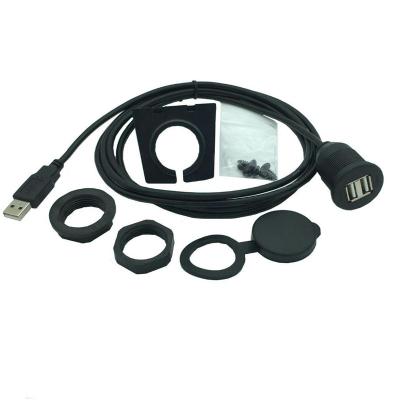 China Electronics Products USB 2.0 A Male To Dual USB A Female Extension Cable With Holder And Cap for sale