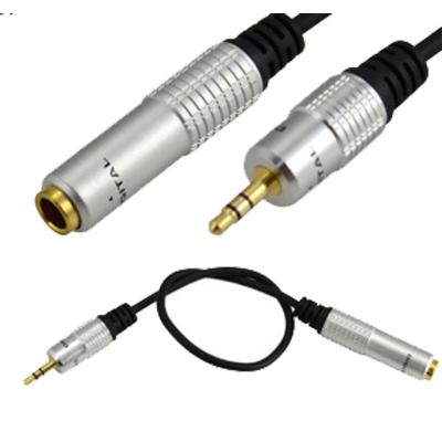 China Speaker 6.35mm Female to 3.5mm Male Jack Stereo Hifi Mic Audio Jack Extension Cable for sale