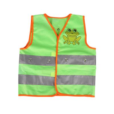 China INSTANT Wholesale Children's Cartoon Logo LED Battery Green Safety LED Flashing Vest Reflective Vest for sale