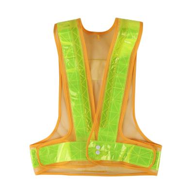 China Water Proof Work Safety Yellow Reflective Vest High Visibility Vest With 16 LED Lights for sale