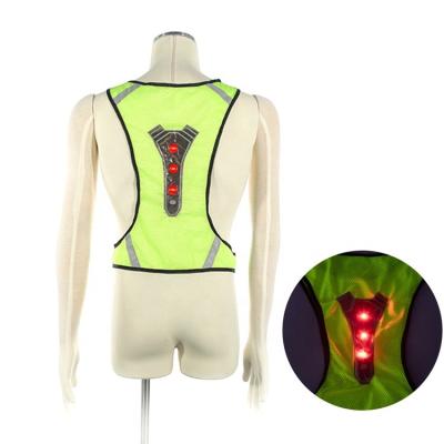 China 120g Green Silk Fabric Safety Reflective LED Silk Fabric Waterproof Green Vest/TC High Visibility Luminous Silver Reflective Vest for sale