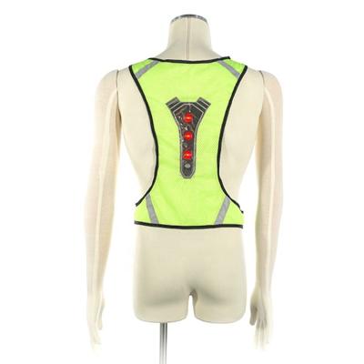 China 120g Mesh Fabric High Quality Adjustable 3 LED Lights Running Safety Pulsating Flashing Reflective Vest for sale