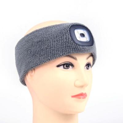 China Wholesale LED USB Headband Rechargeable Lightweight Knitting Knitted Flashing Headband Mountaineering for sale