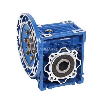 China Building Material Stores Precision Quality 2.6-1760n.m Aluminum&iron Blue Color Worm Gear Speed ​​Reducer for sale