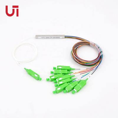 China FTTH Networking Equipment 1x8 Fiber Optic PLC Fiber Optic Splitter SC/APC Connector Tube Type Splitter for sale