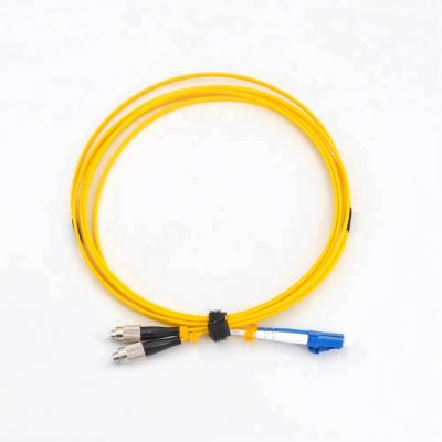 China FTTH G652D Duplex LC-FC PVC Fiber Patch Cord Single Model Fiber Optic Jumper 1m for sale