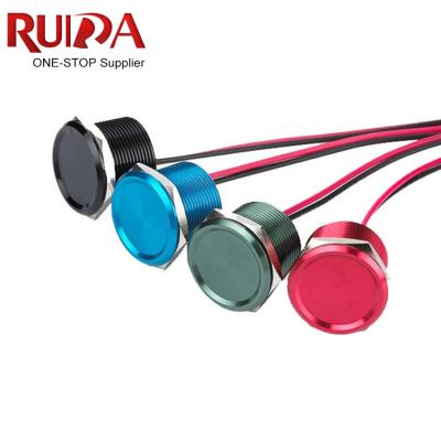 China Waterproof Aluminum Momentary Push Button Switch Control 16mm 19mm 22mm 25mm Piezo Switch Industrial Metal Touch IP68 Anodized Piezo Switch for sale