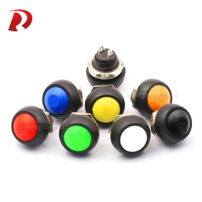 China PBS-33B DS-333 Industrial Self-Reset Waterproof Button 12mm 2 Pin 12v 3A Momentary OFF-Round Push Button Switch (ON) Small Mini for sale