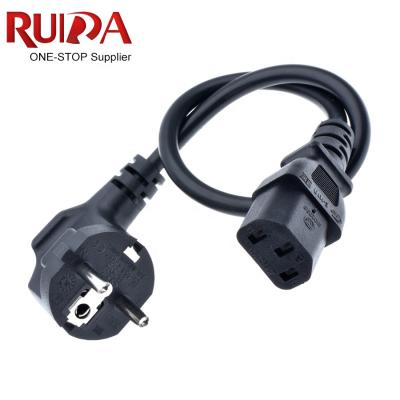 China Consumer Electronics Euro Plug Cable IEC C13 Computer Power Cable Extension 0.3m 1m 1.5m 2.5m EU Power Cable For PSU Printer. monitor for sale