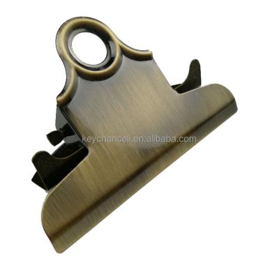 China Guangdong Supplier 78mm Metal Clipboard Supplier 78mm High Quality Wood and Plastic Antique Brass Bronze Clip of Clipboard for sale