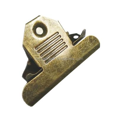 China Popular Classic Old Fashion 85mm Classic Antique Old Fashion Metal Clipboard Bronze Clip For Menus for sale