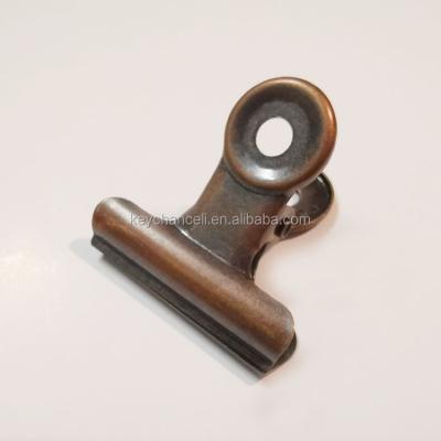 China school & office stationery 30mm classic spring clip rusty bronze metal staples for hanging metal bulldog clip for menus for sale