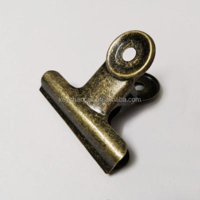 China school & office stationery 50mm vintage metal paperclip spring clip historical antique bronze bulldog clip for sale