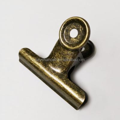 China school & office stationery 63mm metal old fashioned antique bronze bulldog clip for photo picture for sale