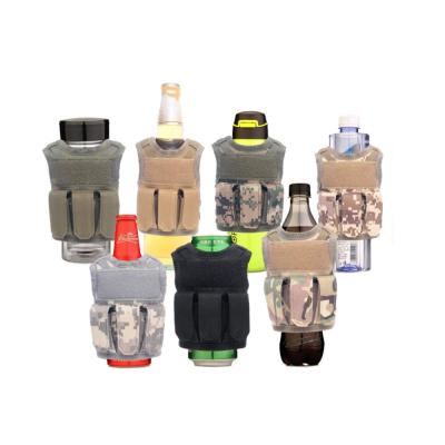 China 7 Color Adjustable Mini Cute Beer Vest Beverage Tactical Military 3 Holder 3 Pocket Small With Cool Patch Customized for sale