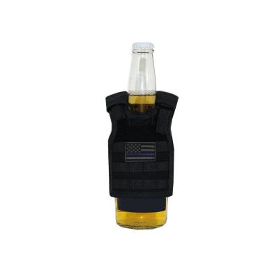 China Mini Tactical Vest Bottle Beer Molle Insulated Vest with Adjustable Strap Drink Holder for 12oz or 16oz Cans and Bottles for sale