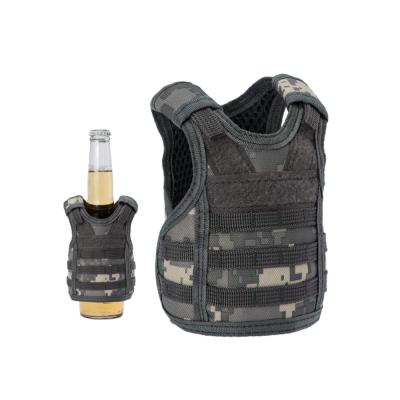 China China Manufacture Adjustable Mini Molle Vest Beer Cover Tactical Cute Christmas Gift For Party for sale