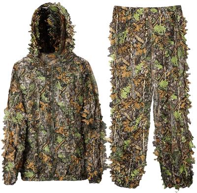 China Waterproof Suit For Men , Breathable Lightweight 3D Hooded Camouflage Ghillie Hunting Suit for sale