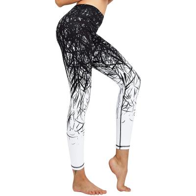 China QUICK DRY Women's Yoga Running Pants Printed Compression Gaiters Workout Tights Hidden Pocket for sale