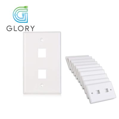 China Flat Wall Networking Glory 120 Type With Left Keystone 2 Jack RJ45 Faceplate for sale