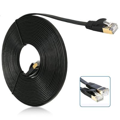 China Cat7 flat cable rj45 cat7 computer network patch cable ethernet shielded flat cord with CE&ROHS for sale