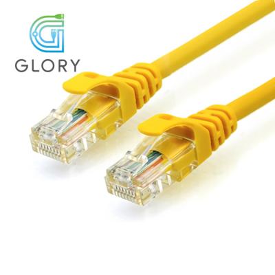 China High Quality Desktop Certification RJ45 Connector Internet Cable 1 Meters Yellow Cat5e UTP Patch Cable for sale