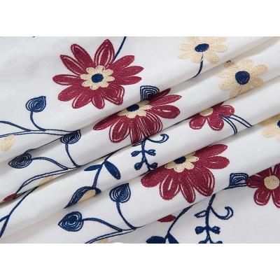 China Wholesale Cotton Breathable Luxury Embroidery Flower Curtain Fabric For Cutain Window for sale