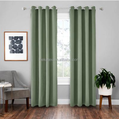 China Shading and 2021 decoration high quality colorful white solid eyelet blackout curtain fabric for living room for sale