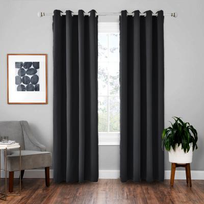 China Shading And Decoration Blackout Solid Black Grommet Outlet Sound Proof Window Curtain for sale