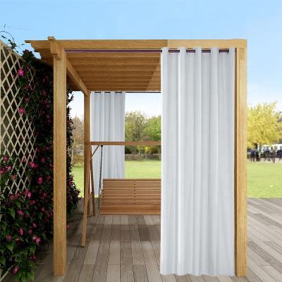 China Blackout Sale White Waterproof Polyester Blackout Warm Outdoor Yard Rain Curtain For Patio Yard Garden Balcony With High Shading for sale