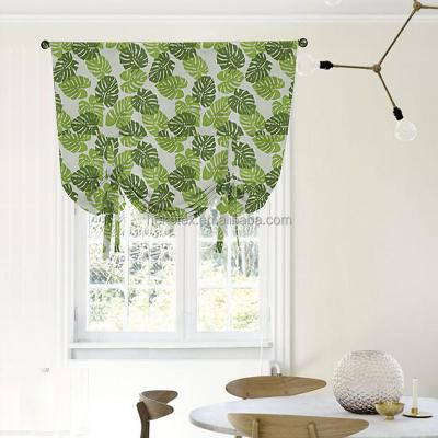 China Blackout Rod Pocket Pearl Leaves Office Types Kitchen Roman Printing Curtain For Bar for sale