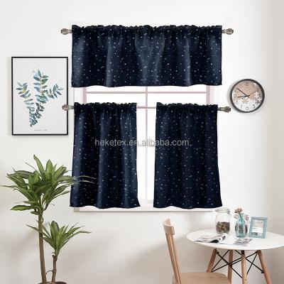 China Blackout Product Hot Selling Star Printed Cheap Ready Made Shorts Rod Pocket Curtain For Bar And for sale