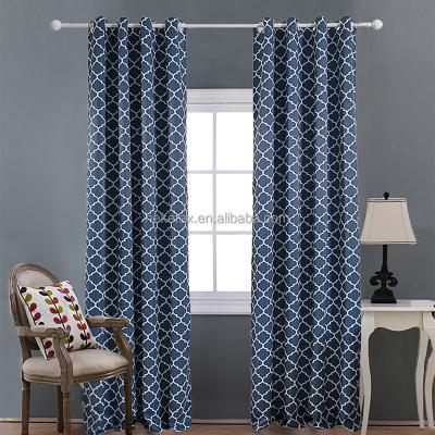 China Blackout OEM Factory Polyester Blackout Printing Geometry Pattern Fashion Simple Modern Curtain For Bedroom for sale