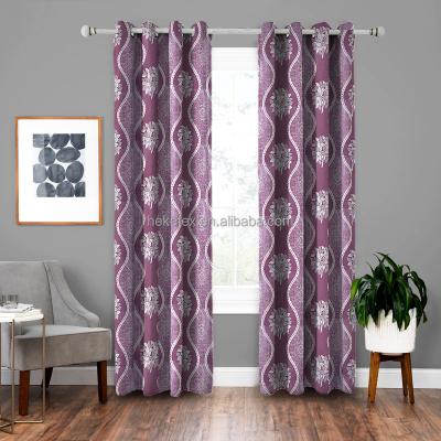 China Blackout Jacquard Blackout Flower Curtain And Cheap Curtain Fabric For Bedroom for sale