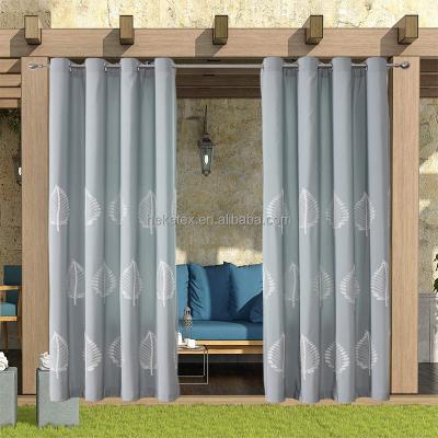 China Embroidered Blackout Blackout Grommet Outdoor Waterproof Rain Curtain Garden Water Falls for sale