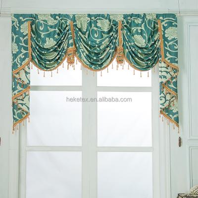 China Blackout Curtain with Valance Attached for Living Room with Valance for Windows Green for sale