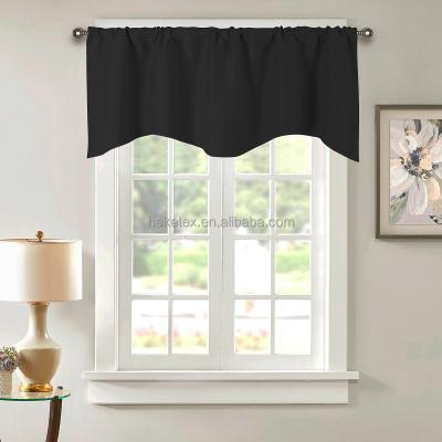 China Valance Blackout Kitchen Blackout Valance Rod Pocket Solid Polyester Curtain Fabric Window for sale