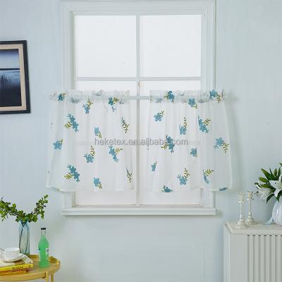 China Custom Size Polyester Insulated Window Embroidered Sheer Curtain For Kitchen Bar for sale