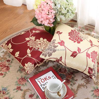 China Wholesale Red Folded Square Bed Pillows Jacquard Cushion Cover For Bedroom for sale