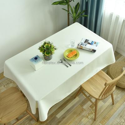 China cheap polyester waterproof white decorative wedding party tablecloth for kitchen table hotel for sale