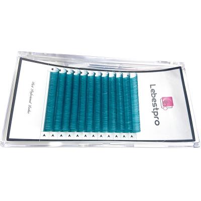 China New Rainbow Color Eyelash Extension Colored Super Soft Mixed Russian Volume Single Lashes Trays Length 7mm- 28mm for sale