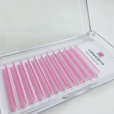 China PBT Colorful Korean Wholesale Private Label Lashes Individual Colored Mixbox Silk Eyelash Extension for sale