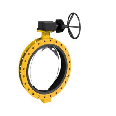 China EBRO F012-K1 Double Flanged Butterfly Valve / WN Combine Low Cost Actuator With Pilot Valve For Sale F012-K1 / WN Butterfly Valve for sale