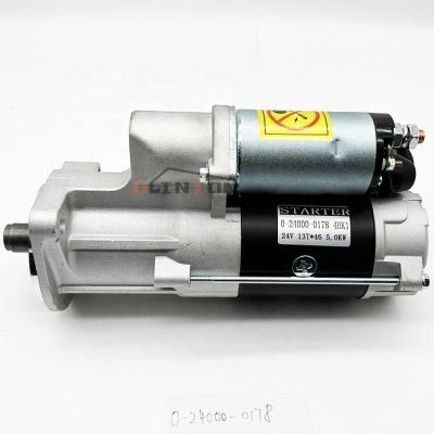 China Excavator Spare Parts 24V 4HK1 6HK1 Starter Motor For Isuzu ZAX200-3 ZAX230-5 0-24000-0178 for sale