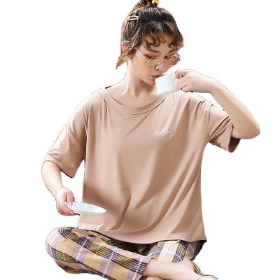 China Cartoon Soft Silk Sleepwear Woman Nightgowns Custom Made Comfortable QUICK DRY Sleepwear Pajamas For Women for sale