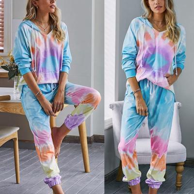 China QUICK DRY Two Piece Adult Fancy Smell All Nightgowns Girls Sleepwear Pajamas Dispenser Tie Dye Pajamas for sale