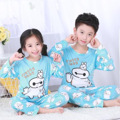 China Wholesale Breathable Summer Lovely Children's Pajamas Set Home Boys and Girls Cartoon Long Sleeve Clothes Children's Clothing for sale