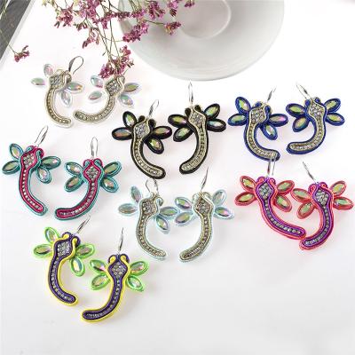 China New Fashion BOHEMIA KPACTA Female Handmade Ethnic Earring Earring Woman 2019 Ethnic Accessories Drop Earrings Jewelry Soutache Style for sale