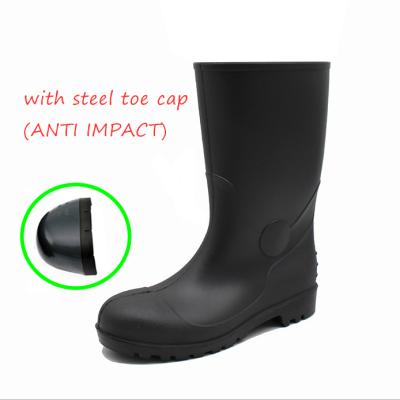 China EVERGREEN Clear Steel Toe Gum Boots Ankle PVC Safety Boots Rain For Women for sale